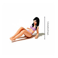 1:64 Beachwear Beach Woman Hand-Painted Beach Girl Miniature 3D Printed Female Figure for Collectors, Hobbyists
