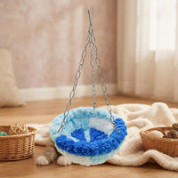 Soft Bird Bed Parrot Nest with Hanging Chains, Round Polyester Hammock for Birds and Swing for Parrots, Winter Parrot Cage Accessories Shelter