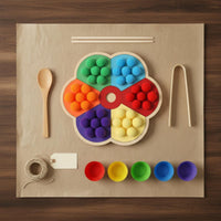 Hands-On Training Color Sorting Toy Set Eco-Friendly Materials Fluffy Ball Sorting Game Fine Movement Skills Toy for Preschoolers