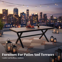 Outdoor Dining Set Waterproof Garden Table and Chairs Garden Dining Furniture Set for Homeowners, Families, Terrace, Poolside
