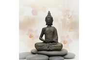 Zen Design Buddha Statue Exquisite Workmanship Resin Buddha Sculpture Calming Buddhist Altar Ornament Hand-Painted for Restaurant