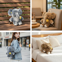 Elephant Backpack Cute Soft Backpack Book Bag Soft Rucksack Character for Toddlers, Outings, Travel