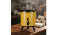 Stainless Steel Tea Barrel Spill-Resistant-Resistant Faucet Insulated Beverage Dispenser Hot and Cold Drink Container Wide Mouth