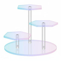 Transparent Acrylic Display Stand Clear Tiered Display Stand Multi Purpose Acrylic Riser Stacked for Shelf, Room Decor, Desk