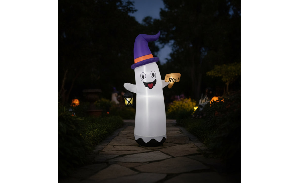 Inflatable specters with Witch Hat Weather-Resistant specters Inflatable with Lantern Yard Decoration for Porch