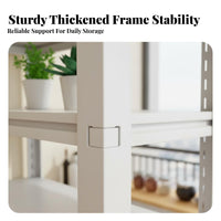 Adjustable Metal Storage Rack Sturdy Construction Multi-Tier Metal Storage Rack High Load Capacity Adjustable Steel Shelving Unit for Balcony, Kitchen