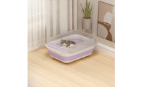 Foldable cat Litter Box Waste Receptacle Portable Semi-Enclosed Waste Receptacle Low-Profile Pet Supply for Kittens, Indoor