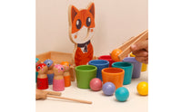 Child-Led Feeding Game with Board Educational Feeding Sorting Game Fine Motor Wooden Sorting Toy Hand-Eye Coordination for Homeschool