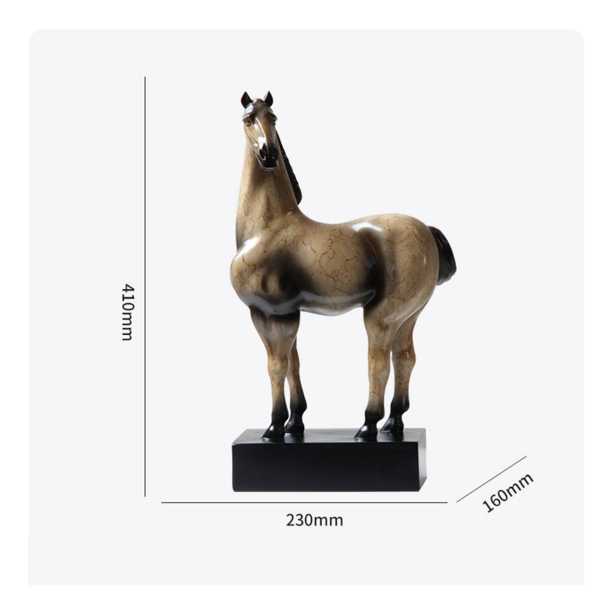 2 Pieces Decorative Horse Figurine Modern Minimal Horse Statue Textured Finish