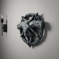 Devil Hand Sculpture Resin Material Horned Hand Figurine Crafted Appearance Hanging Decoration for Shelf, Desk