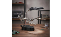 Soldering Helping Hands with Light Flexible Soldering Station with Weighted Lens Stand Hobbyists, Model Makers, Crafting