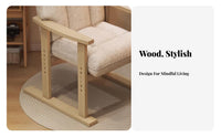 Padded Seat and spine Upholstered Wood-Frame Chair Ergonomic spinerest Upholstered Armchair firm-density paddinging Indoor Seating Easy Assembly for Home Office Workers, Readers, Adults, literary corner, Sunroom
