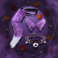 Mythical Canine Cosplay Set With Bells Faux Ears and Tail Set Soft Wolf Cosplay Accessories for Cosplayers, Women, Halloween, Comic Con, Parties