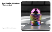 4 Pieces Iridescent Valve Lids Universal Design Wheel Valve Covers Stylish Design Aluminum Alloy Tire Lids for Motorcycle Riders, Men