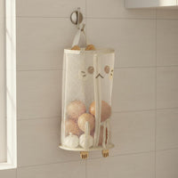Hanging Mesh Storage Bag See-Through Onion Garlic Storage Bag Machine Washable Wall Mount Food Holder for Pantry