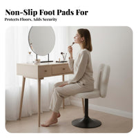 rotate Function Round plush Stool French design Makeup Chair Light Luxury Vanity Seat Sturdy Metal Legs for Women, Home Decorators, Homeowners, Bedroom, boudoir, Walk-in Closet