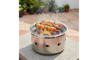 Stainless Steel Barbecue Grill Vent Holes Portable Briquette Grill Food-Grade Outdoor Cooking