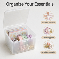 Frosted Storage Box with Hinged Lid, Dustproof PP Storage Containers, Desktop Organizer for Craft Supplies, Toys