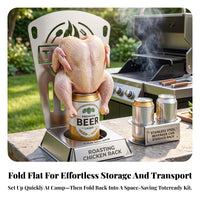 Chicken Roasting Stand with Can Holder | Stainless Steel Construction, can-roasted chicken Roaster, for Outdoor BBQ