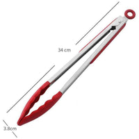 2 Pieces Non-Slip Grip Heat-Resistant Cooking Tongs Long-Lasting Stainless Steel Tongs Easy to Clean Kitchenware for Bbq, Grill, Baking