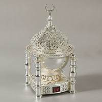 Electric Incense Burner Ornate Incense Burner with Lid Warmer Metal Filigree for Prayer Room, Home