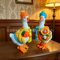 Halloween Pumpkin Goose and Sunflower Goose Decorations