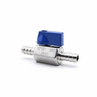 Hose Barb Mini Ball Plumbing Control Compact Size Stainless Steel Ball Watertight Plumbing Part for Irrigation