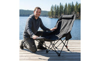 Adjustable Folding Fishing Chair Lightweight 3kg Reclining Camp Chair with Footrest Includes Storage Bag Outdoor Furniture for Picnic, Beach, Backyard