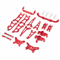 1/14 Scale RC Car Upgrade Set Adjustable Tie Rods Aluminum Shock Absorber System Arm Wear-Resistant kitResistant Metal RC Car Upgrade Kit