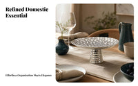 Decorative Fruit Tray Tabletop Item Honeycomb Texture Silver