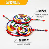 幼儿园早教棒棒糖鼓儿童手鼓拍拍鼓打击表演音乐课教材奥尔夫乐器 8英寸粉色棒棒糖（塑料手柄）