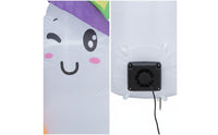 Illuminated Inflatable Ghost Yard Ghost with Witch Hat Cute Outdoor Decoration Built-in LED