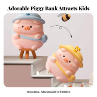 Drop-Resistant Cute Pig Cash Bank Large Capacity Pig Cash Bank Easy Withdrawal for Children, Toddlers, Nursery
