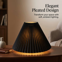 Home Decor Pleated Cloth Lampshade for Table and Ceiling Lights, Textured Material Shade for Living Room, Versatile Design