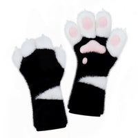 Feline Paw Gloves Soft Shaggy Paw Mitts Gloves Warm for Adults