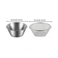 2 Pieces Perforated Mesh Strainer Bowl Smooth Edges Draining Bowl Set Silver Finish Fine Mesh Colander