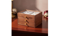 3 layer Jewelry Storage Box Large Capacity Wooden Jewelry Organizer Solid Wood Necklace Holder for Women, Girls