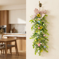 Easter Wreaths for Front Door, Easter Garland Hanging, Easter Egg Garland Colorful Easter Garland Lively Colors Mantlepiece Flower Vine for DIY Crafters, Homeowners, Mantelpiece, Fireplace Mantle, Doorway