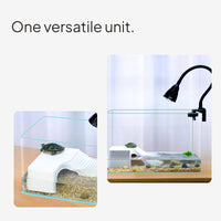 Glass Turtle Tank with Filter and Lamp for Desktop