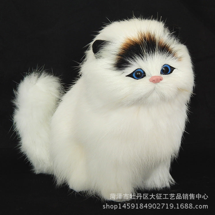 Realistic Meowing Cat Plush Toy for Kids, Pretend Play Animal Doll