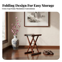 Silver Inlay Feature S Traditional Maza Stool Space Saving Cross-Frame Foldable Stool Long-Lasting Portable Furniture Heavy Duty for Collectors, Outdoor Enthusiasts, Home Entryway, Camping, Balcony, Outdoors