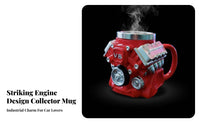 Novelty Gift V8 Engine Cup Resin Exterior V8 Engine Mug Sturdy for Mechanics, Engineers, Garage, Workshop, Workbench