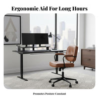 Height Adjustable Upholstered Rolling Task Chair Wheeled Base Upholstered Rolling Vanity Chair Ergonomic supportrest rotating Stool Soft Upholstery for Students, Teens, Women, Study Room, Bedroom