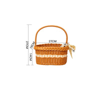 Picnic Basket with Handle Woven Wicker Basket Sturdy for Market