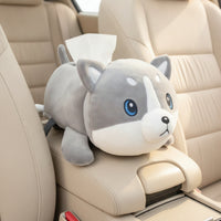 Vehicle Tissue Box Cover with Character Pattern Soft Cartoon Animal Tissue Box Cover Cute for Families, Road Trips