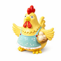 Chicken Figurine Sculpted Shelf-Sitting Chicken Figurine Adorable Hand-Painted for Collectors, Bookshelf, Garden