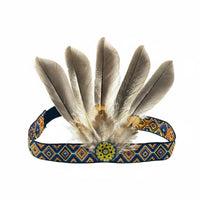 Boho Feather Headdress Comfortable Wear Woven Detail for Costumes