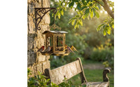 Hanging Bird Feeder Decorative Solar Bird Feeder Open Sided Garden Decor for Backyard