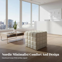 Nordic Aesthetic Upholstered Cube Seat Minimalist Design configurable Sofa Block Shape Seating Furniture versatile Combination for Business Owners, Apartment Dwellers, Interior Designers, Reception Area, Waiting Room, Lounge