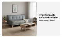 Cat Scratch Resistant Foldable Sofa Bed Space Saving Futon Sofa Bed Multi-Purpose-Use 2-Seater Convertible Futon Easy Assembly for Pet Owners, Apartment Dwellers, Young Adults, Small Areas, Bedroom, Home Office